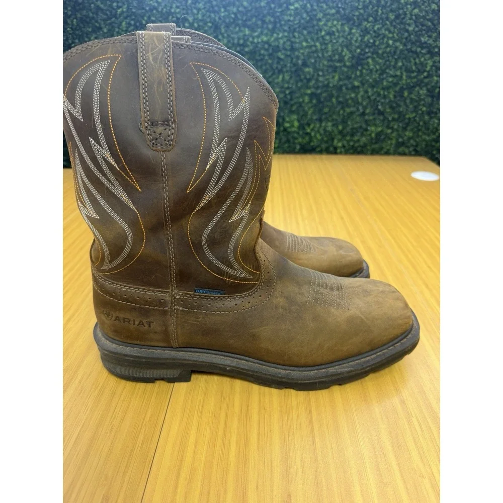 Ariat Work Mens ASTM F2892-18 EH Brown Leather Waterproof Work Boots 12 EE